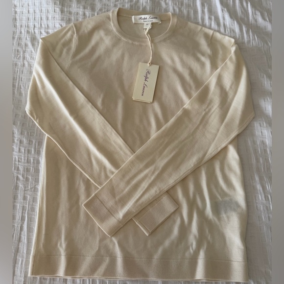 Ralph Lauren Purple Label Women's Cream Crewneck Sweater